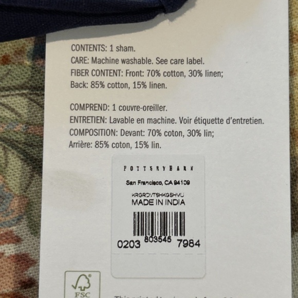 Pottery Barn Kravet Garden Floral King Sham ~ New with Tags - Picture 3 of 3